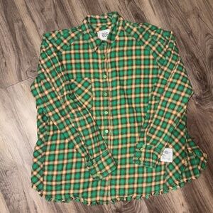 BDG Green and Yellow Flannel